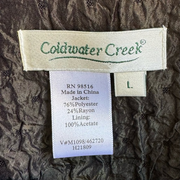 Coldwater Creek Women’s Dark Olive Green Textured Jacket - Picture 4 of 6